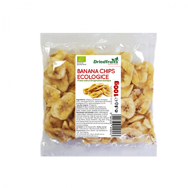 Banana chips confiata BIO Driedfruits – 100 g